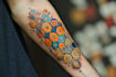 create sleeve tattoo design in geometric style