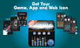 design modern app icons, game icons, and UI icon sets