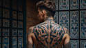create a geometric tattoo design