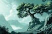 draw anime style illustration with background