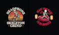 make custom skeleton dance studio logo with illustration style
