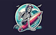 do creative surfer skeleton mascot logo with unique concepts