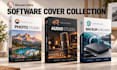 design a software box cover and 3d mockup