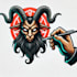 make baphomet mascot logo design with company