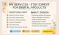 design etsy digital products, wedding invitations, and planners