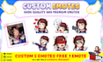 draw high quality custom emotes for twitch, discord, youtube