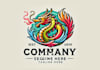 design modern colorful dragon logo