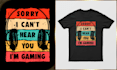 design funny gaming gamer gift video game headset controller player tshirt