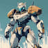 custom futuristic mecha robot character illustration art