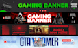 design attractive gaming youtube banner and logo