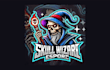 do unique skull wizard mascot logo for your business
