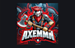 do awesome axe man mascot logo with express delivery