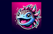 do creative axolotl head esport mascot logo for your company