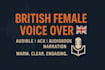 be your female narrator for audible acx audiobook with british female voiceover