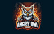 design modern angry owl mascot logo with express delivery