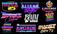 design a custom 80s retro synthwave logo