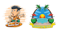 design summer mascot cartoon or beach logo