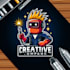 do creative welder mascot logo with unique creativity design
