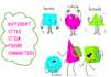 draw stickman, stick figure in doodle art and line art style