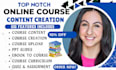 create skool online course content elearning course content for udemy, teachable