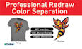 do color separation and redraw for screen printing