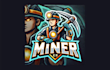 do awesome miner mascot logo with my creative thinking
