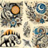 design custom flash tattoo in woodblock style