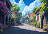 create an anime illustration with a background