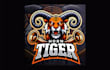 design creative horn tiger mascot logo within two days