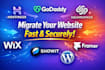 migrate hostinger godaddy squarespace wix showit framer wordpress website