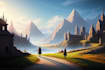 create concept art, fantasy landscapes, background scenes