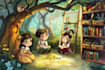 create a magical childrens book cover illustration