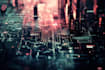 do cyberpunk futuristic city art