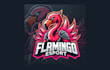 do creative flamingo mascot logo with free source file