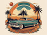 make retro vintage t shirt design and illustration