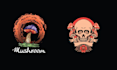 create mascot skull mushroom logo