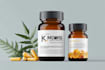 3d supplement bottle private label design, box design mockup