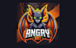 create modern angry bat mascot logo with my own creativity