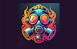 make gradient gas mask mascot logo with unlimited revisions