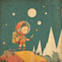 vintage illustration, poster design, cartoon character