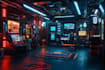 design cyberpunk futuristic city illustration