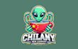 design chines cupid alien mascot logo with express deliver