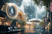 make sci fi , cyberpunk, fantasy science fiction city