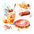 make digital watercolor for menu or website