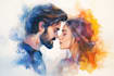 paint watercolor couple portrait