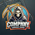 do create reaper mascot logo design with business
