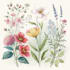 watercolor botanical illustrations of flowers