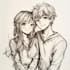 draw anime cute couple character design