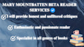 beta reader your book and give you excellent feedback