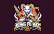 make creative kungfu rat mascot logo with express delivery